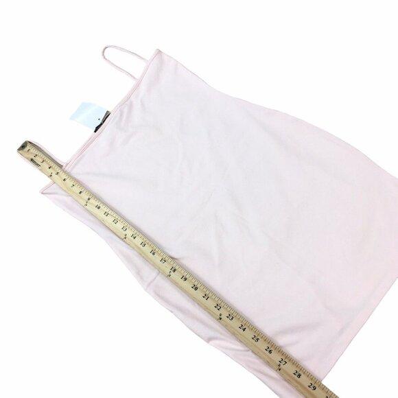 Slip Tank Dress Women Medium Bodycon Camisole Tank Pastel Pink dolette kawaii - Picture 4 of 7